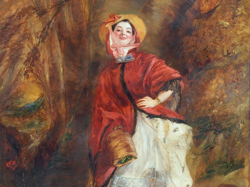 1819-William Powell Frith - Dolly Varden - Personaggio di Barnaby Rudge - Victoria and Albert Museum, Londra